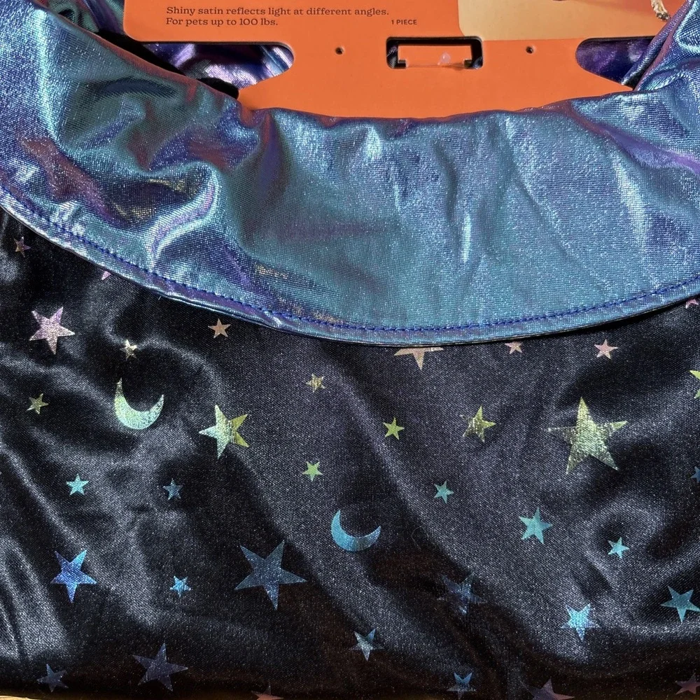 Wizardly Cape Costume Night Sky Dog Costume Moon Stars Boots & Barkley Large/XL‎